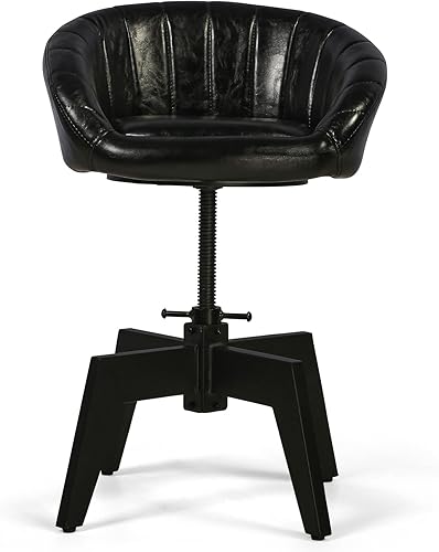 Miniatura 9 de Sofá de ocio individual, Asiento de escritorio giratorio ajustable para oficina en casa, Cuero acolchado con patas de metal, Muebles de diseño de