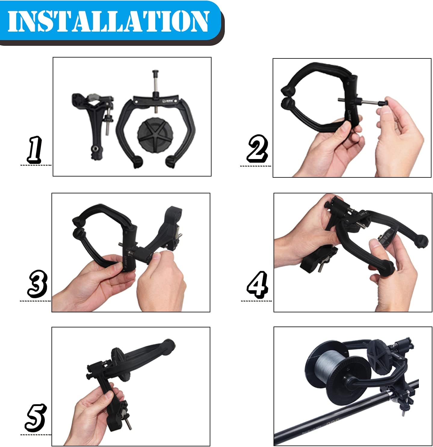 AGOOL Fishing Line Spooler - Portable Fishing Line Winder Reel Spooler Spooling Station System Baitcaster Reel Line Spooler Fishing Tool : Sports & Outdoors