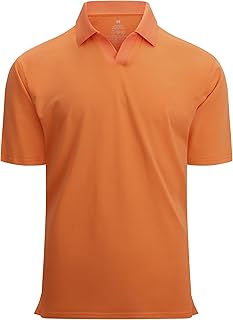 Mens Cotton Polo Shirts V-Neck Short Sleeve Casual Shirts for Men