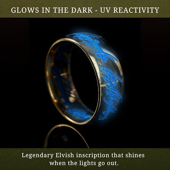 ​Lord of the Rings Glow-in-the-Dark One Ring Replica Collectible for Fans & Cosplayers for Fantasy Enthusiasts