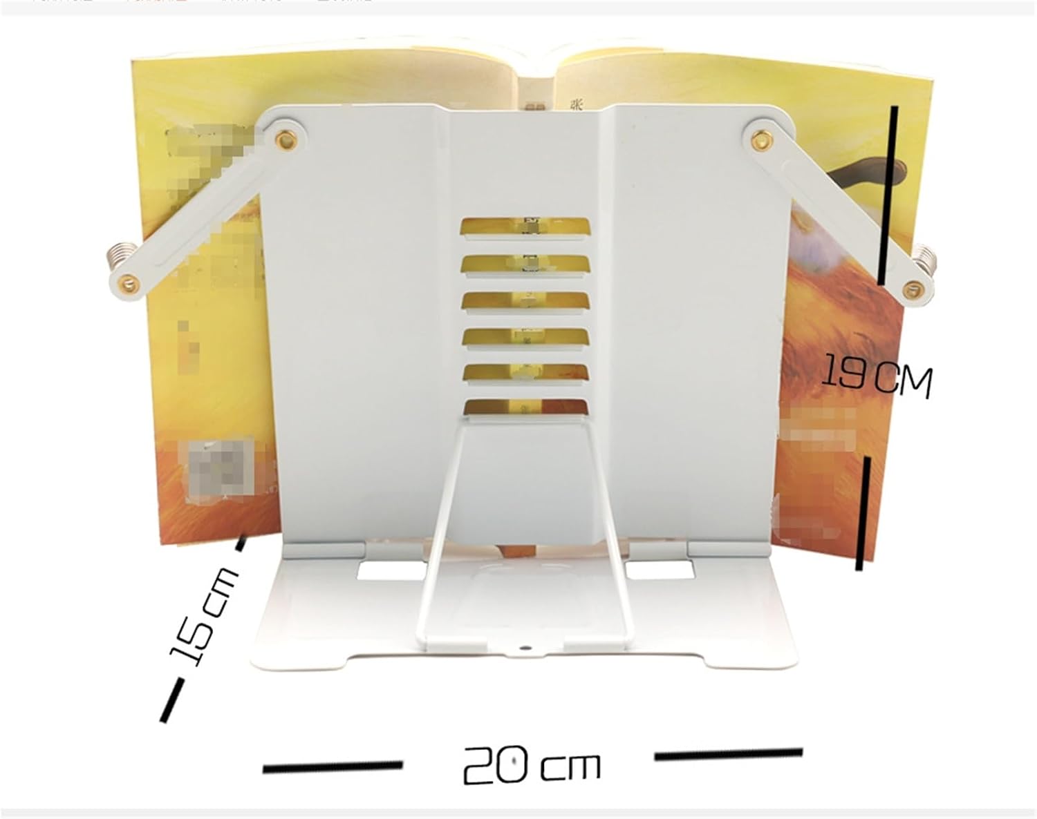 Recipe Holder Recipe Bookshelf with Page Clips Adjustable Reading Rack for Kitchen and Bedroom Cooking Helper(White)