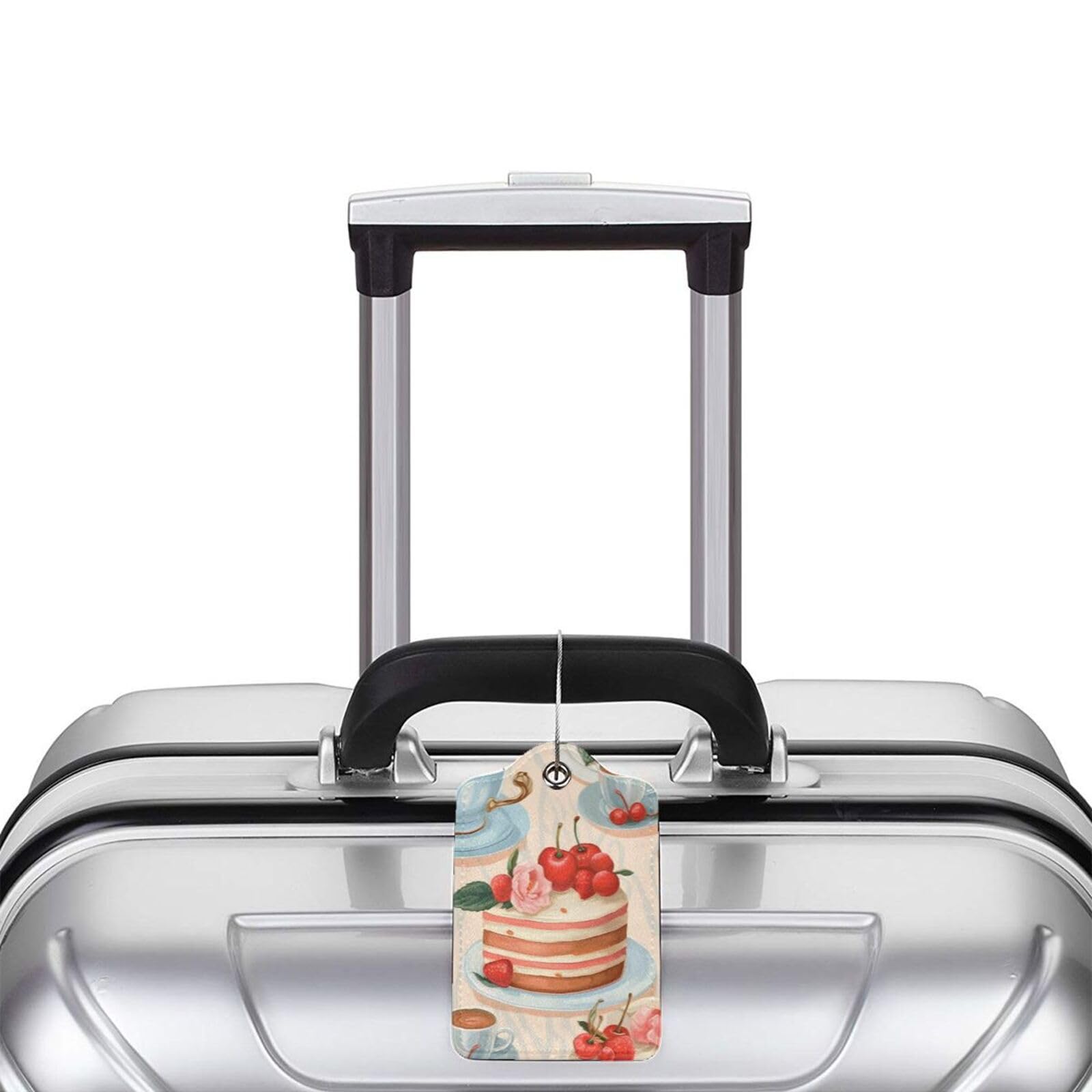 4 etiquetas de equipaje de piel sintética para maleta, etiqueta de equipaje con lazo de acero inoxidable, etiqueta de identificación de cubierta de privacidad para mujeres y hombres