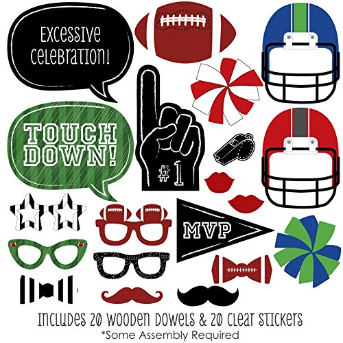 Big Dot Of Happiness Funny End Zone - Football - Baby Shower Or Birthday Party Photo Booth Props Kit - 30 Count #TOP20