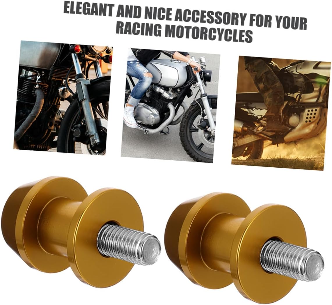Gadpiparty 4pcs Gold 8mm Cnc Motorbike Swingarm Screw Stand Spools Universal Rear Motorcycle Swing Arm Sliders for Sportbikes and Racing Motorcycles