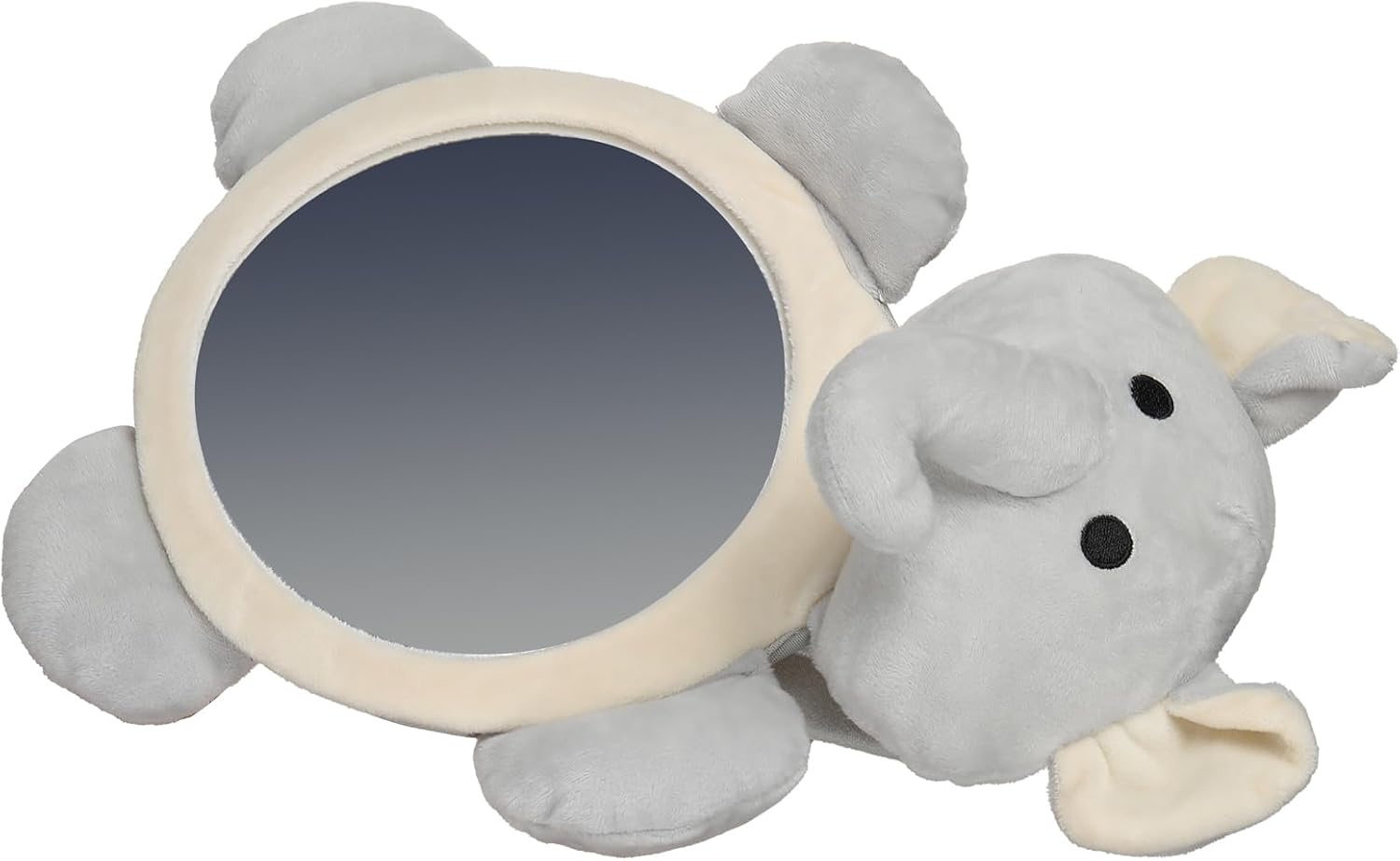 Baby Backseat Mirror Rear Facing Safety Car Seat Mirror with Cute Shape for Infant 0 6 Years Old Short Plush Plastic PVC 27 x 19cm (elephant mirror)