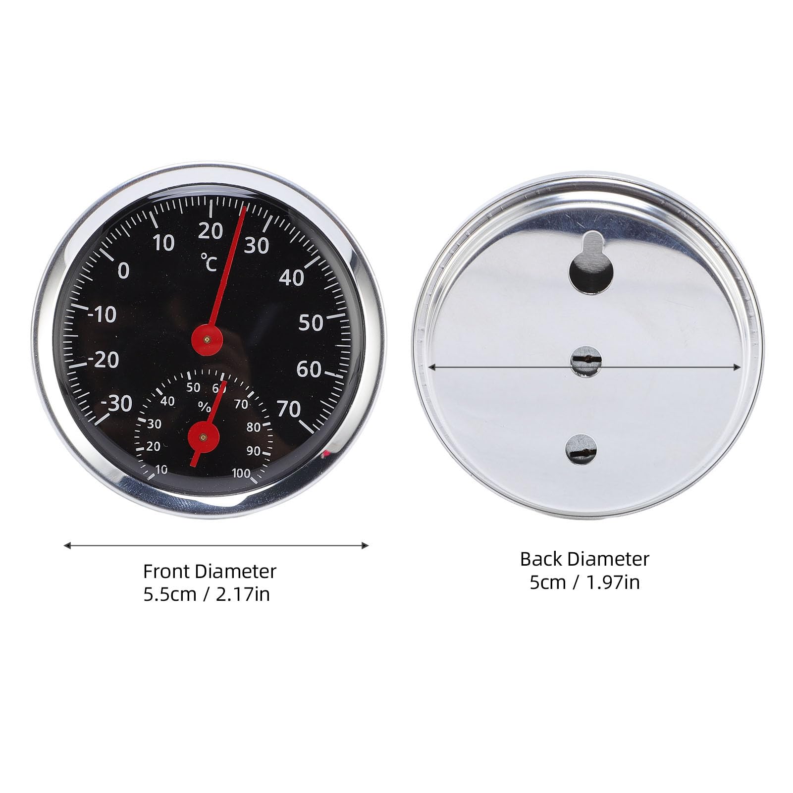 Wandthermometer Innenräume, Keine Batterie Hohe Genauigkeitsauto -Thermometer Hygrometer für Autowagen Kühlschrank Drinnen