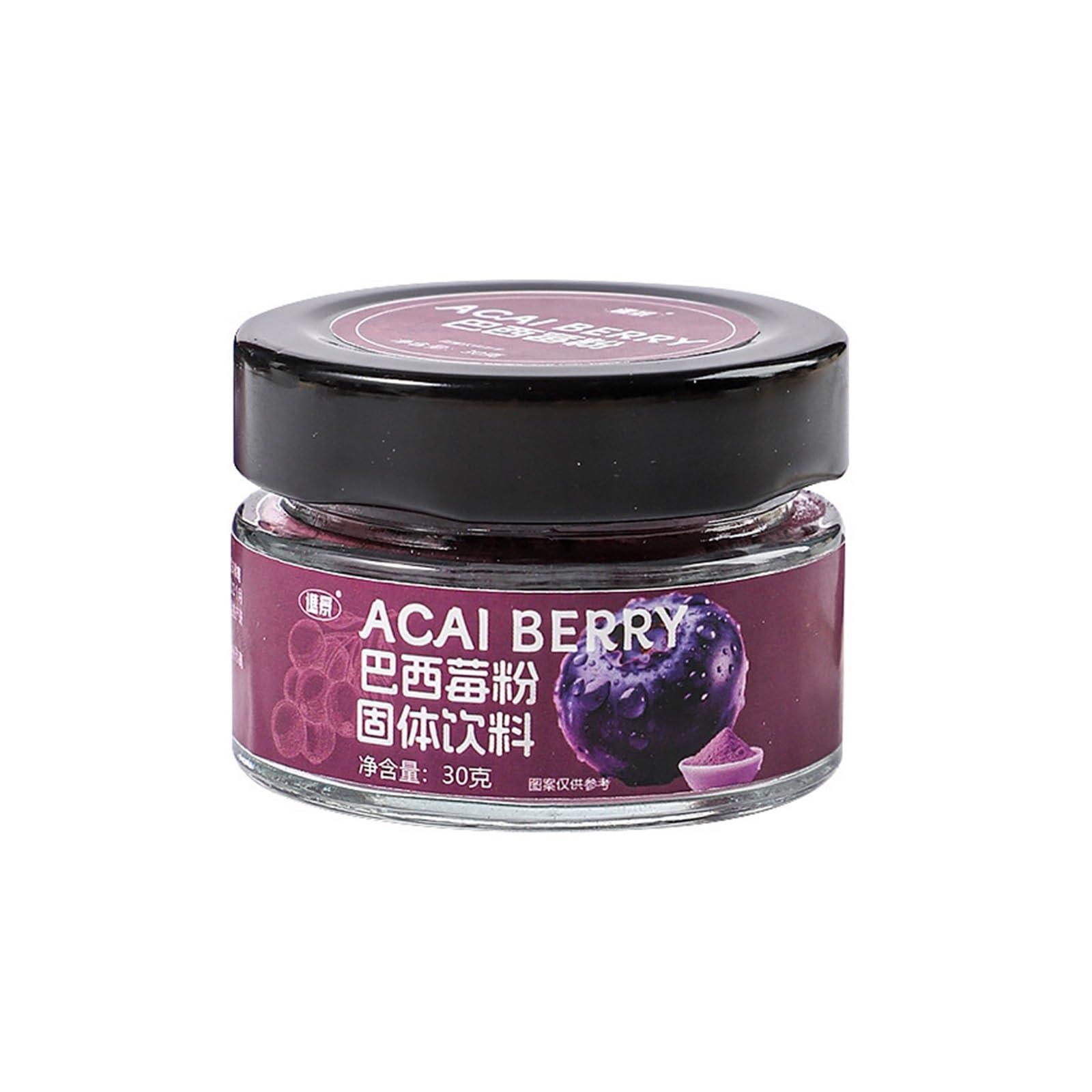 30g de polvo de baya de Acai, polvo instantáneo de frutas y verduras, sabor a fruta dulce y agria, for bebidas y tazones de yogur(3pcs)