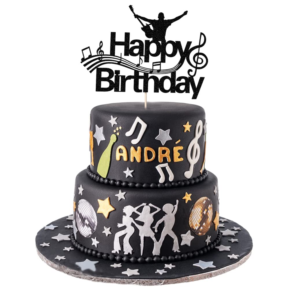Kaoenla Skier Happy Birthday Cake Topper – 24 Stück, Glitzer-Karton, Für Ski-Party Deko