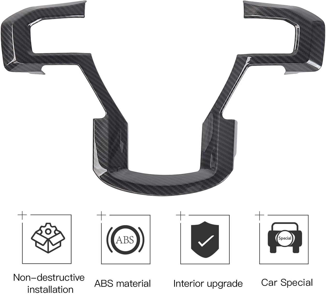 Linskip Steering Wheel Trim Compatible with 2015-2020 Ford F150 & 2017-2022 F250 F350 Super Duty, for 2018-2021 Ford Expedition, Steering Wheel Cover, Interior Accessories(Carbon Fiber Black)