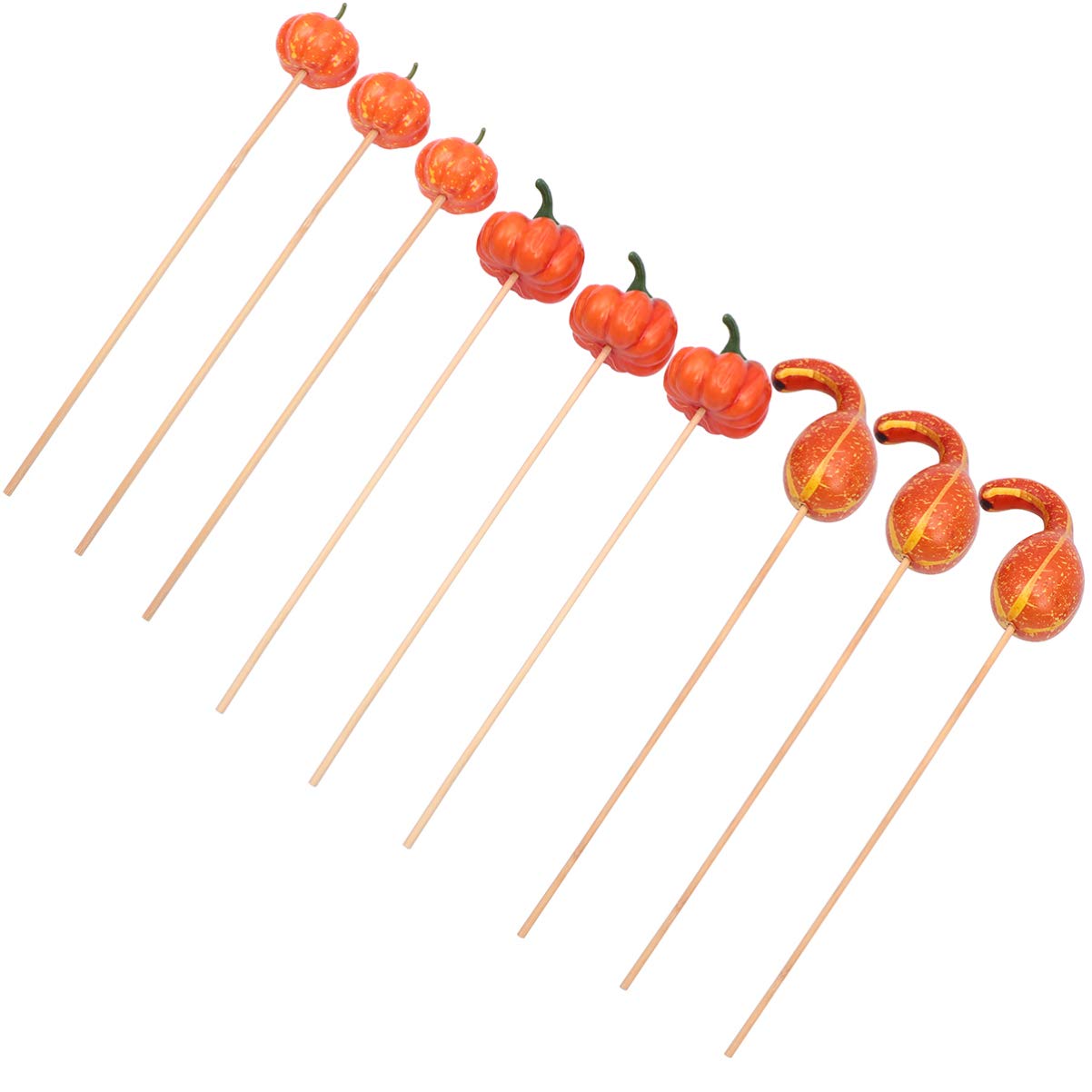 KESYOO 9pcs Thanksgiving Pumpkin Picks Bouquet Adornment Floral Pick Cake Topper Drink Stirrers For Festive Fall Decoration
