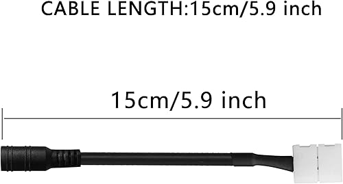 Miniatura 3 de PNGKNYOCN Conector LED de 2 pines CC de 0.217 in x 0.083 in enchufe hembra a 2 pines 0.315 in de ancho sin soldadura tira de luz clip para tiras de