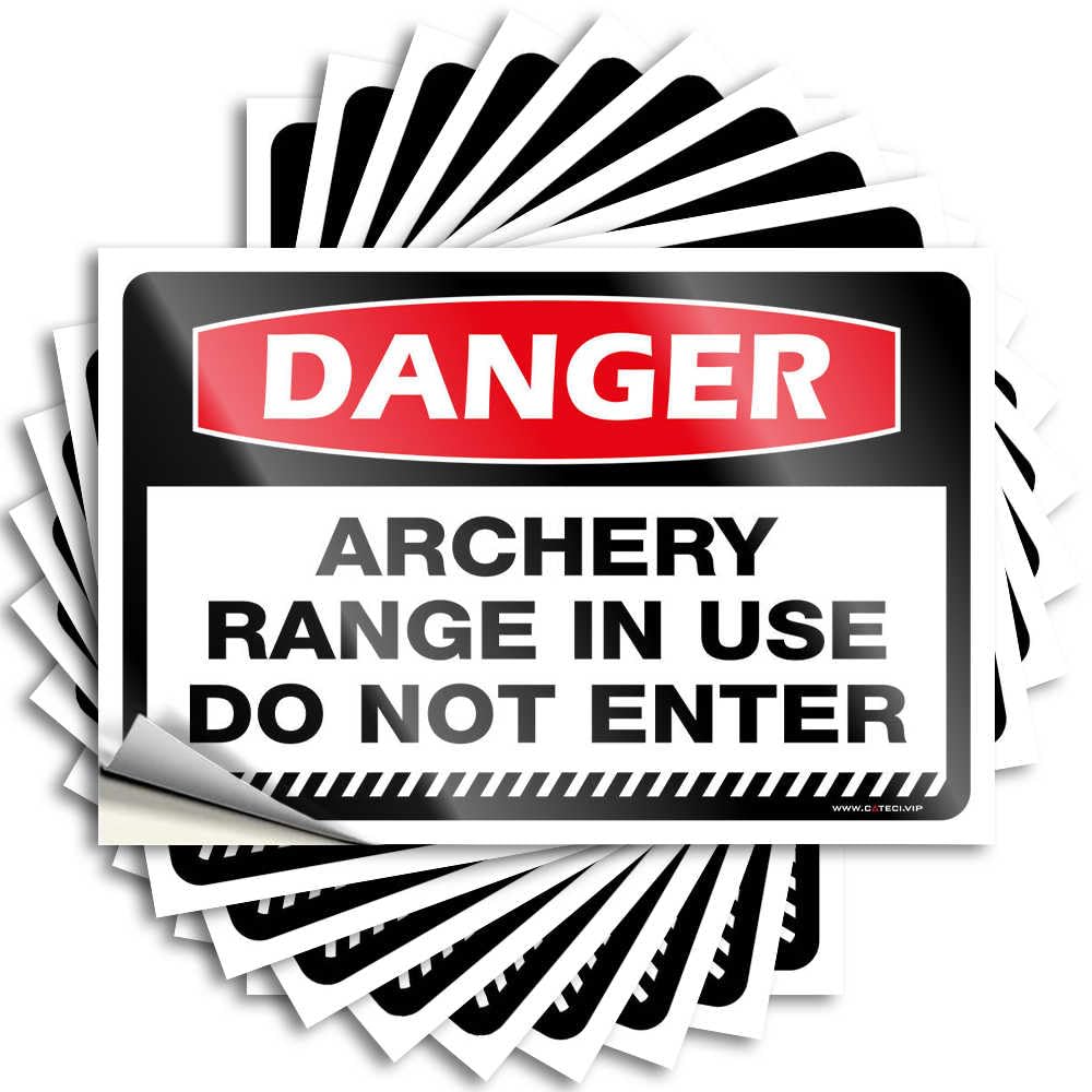 Dorm Room Accessories Tattoos Durable Case | Danger Archery Range in Use Do Not Enter Southern Self Adhesive Sticker for Student DIY(8X12CM)