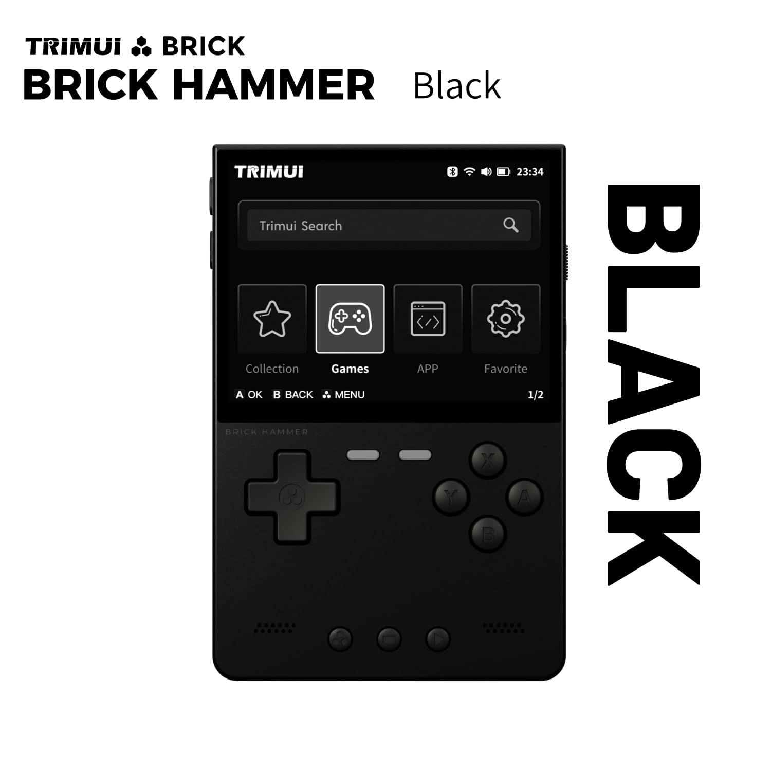 TRIMUI Brick Hammer Retro Console di gioco portatile - Corpo in lega di alluminio CNC in metallo, schermo IPS da 3,2 pollici, memoria 8 GB, espandibile a 1 TB, batteria integrata da 3000 mAh