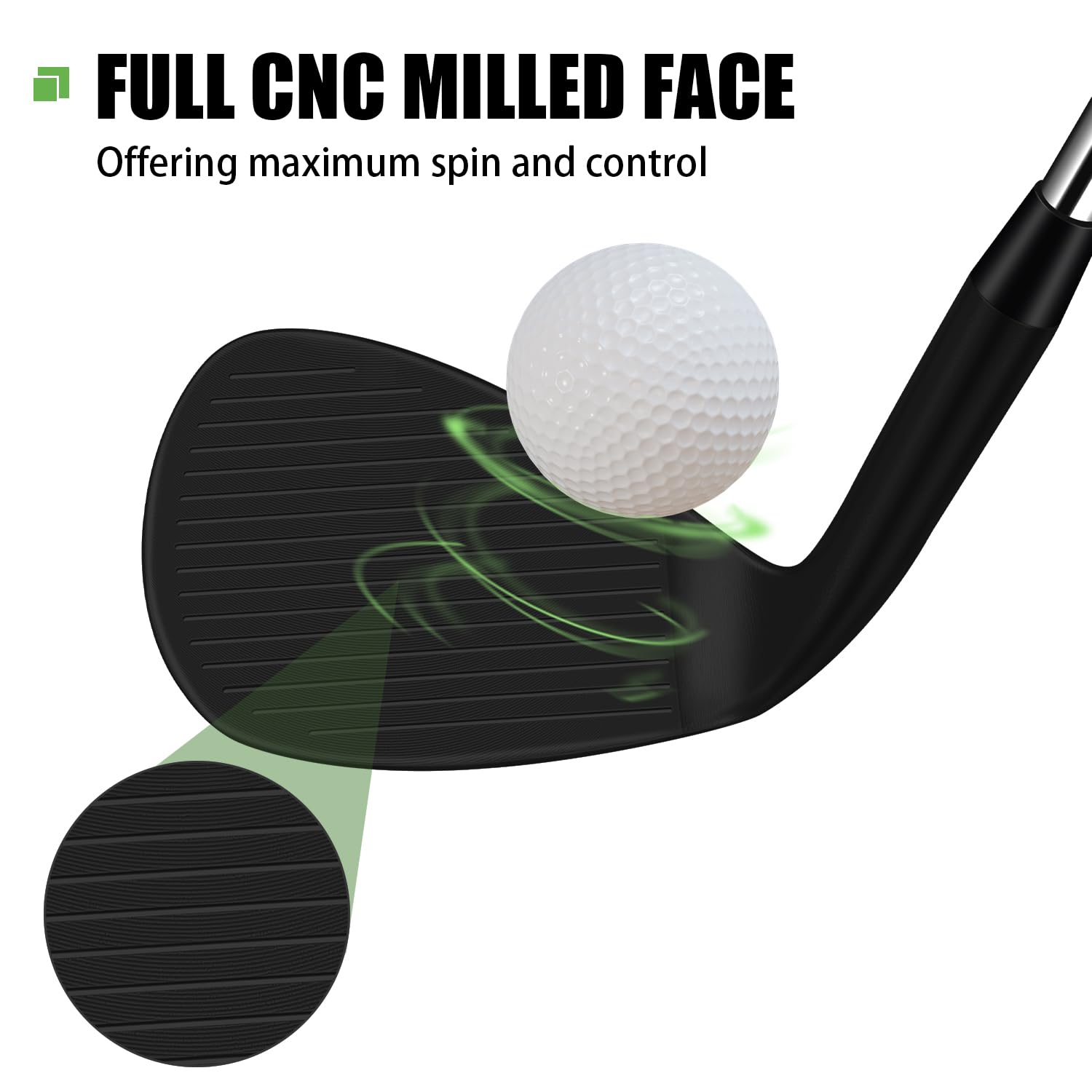 MAZEL Golf Wedge Club 48,50,52,54,56,58,60 gradi, QPQ nero, argento, zeppe di sabbia da uomo