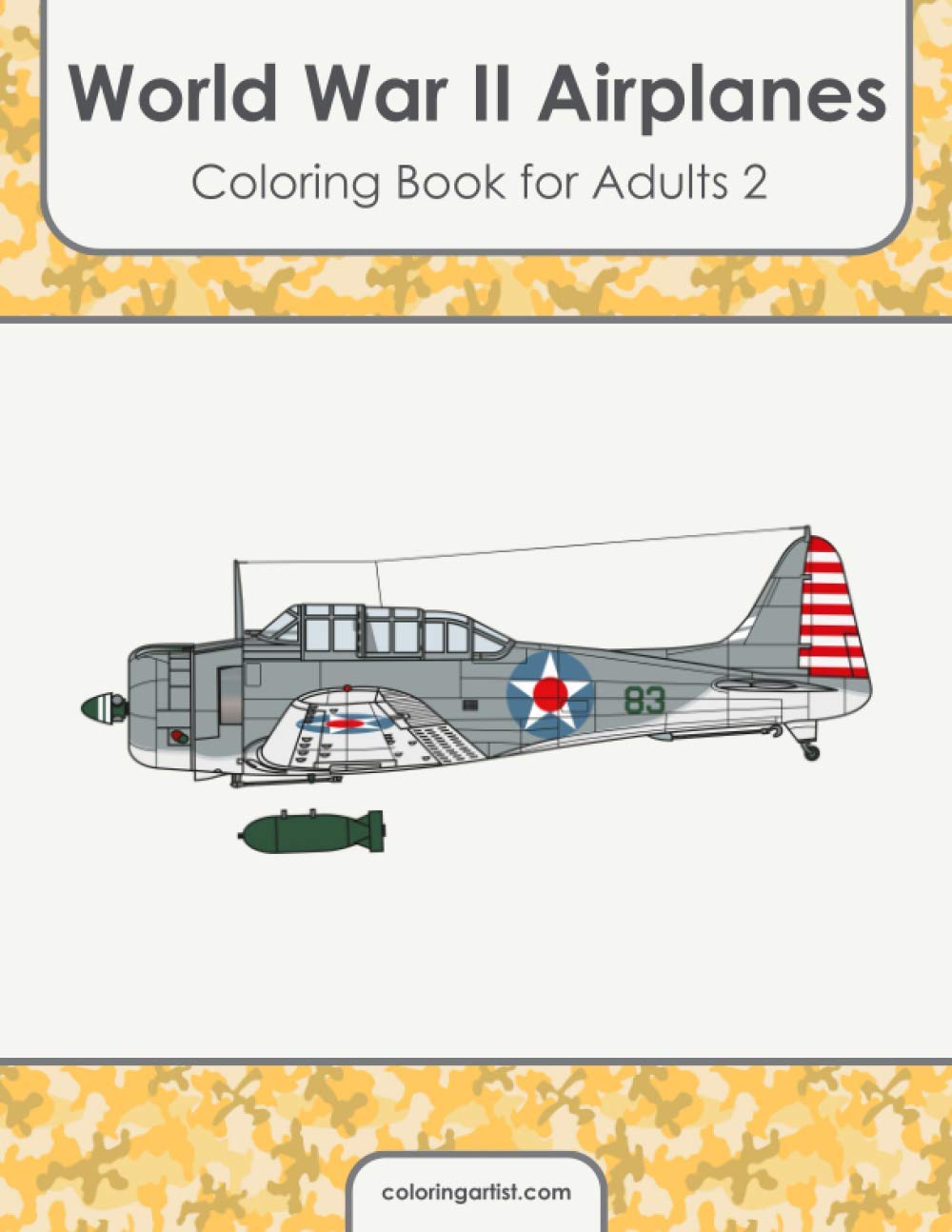 World War II Airplanes Coloring Book for Adults 2