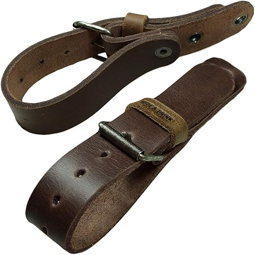 Miniatura 5 de Hide & Drink, Juego de 2 correas de pared para ejes con cierre de hebilla, hachas y herramientas, organizador de garaje, colgador de pared,