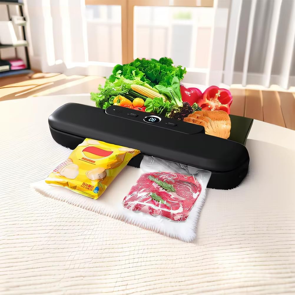XoTiq Macchina per sigillare sottovuoto per la conservazione degli Alimenti, Sistema Automatico di sigillatura dell'Aria sottovuoto per la conservazione degli Alimenti, modalità Automatica e Manuale