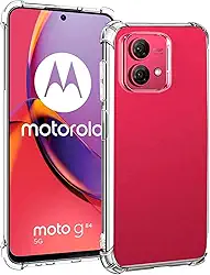 USTIYA Capa para Motorola Moto G84 TPU transparente quatro cantos capa protetora transparente macia