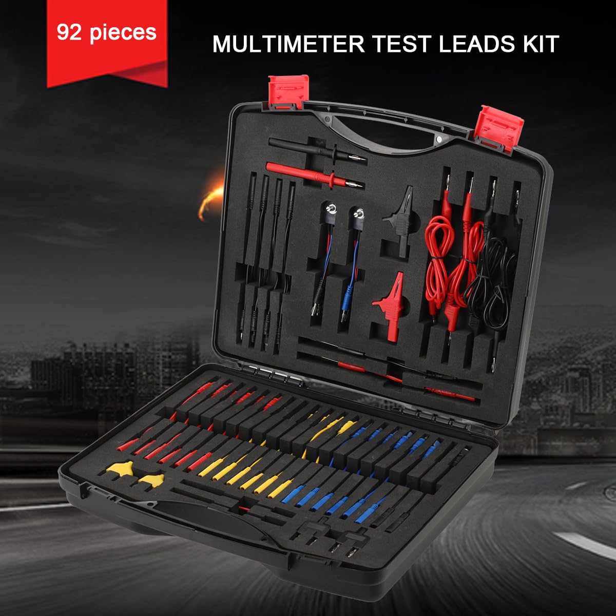92tlg Multimeter Messleitungs Set, KFZ Multimeter Prüfleitungssatz