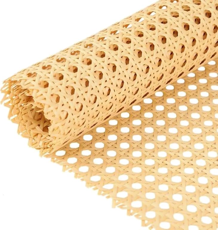 AMC CANING Plastic Cane Webbing for Caning Projects Natural Pre - Woven Open Mesh Cane - PE Rattan Cane Webbing Rattan Roll Cabinet Chair (24X12)
