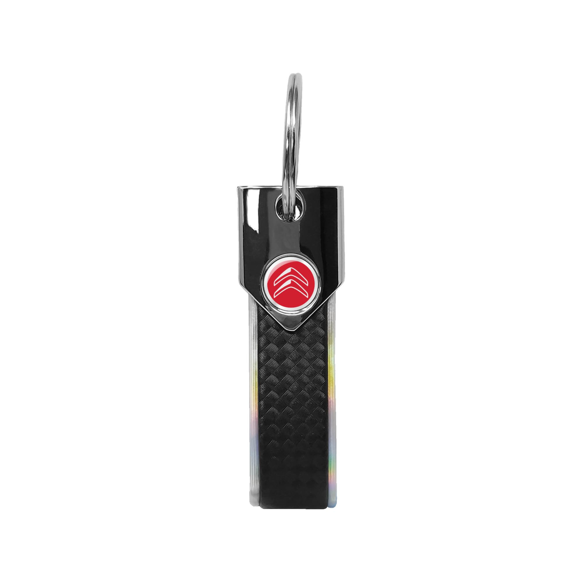 Citroen Official Holographic Keyring Carbon, Silver Red Logo, Taglia unica, Modern