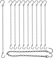 HEDGBOBO Heavy Duty Adjustable Hanging Chains with S Hooks, 21 Inch Black 10 Pack for Grow Lights, Plants, Bird Feeders, Neon Signs