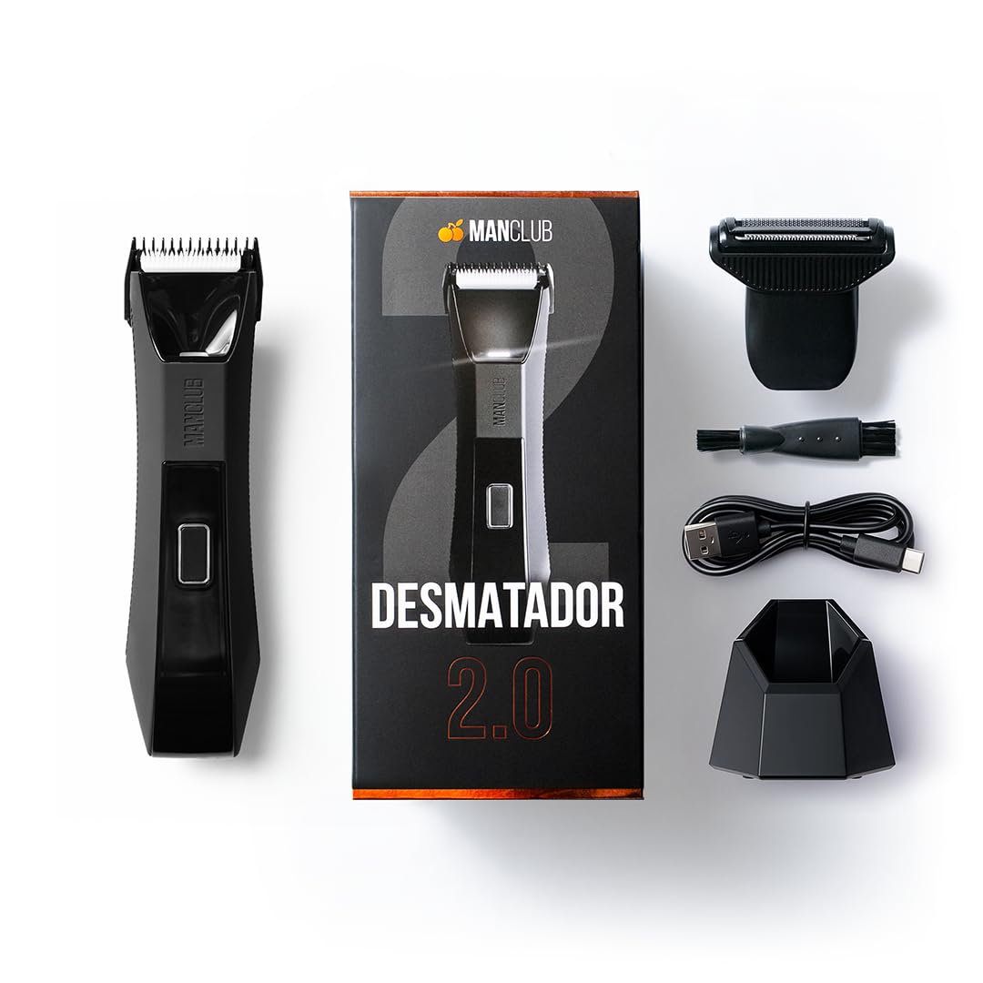 Aparador Elétrico Corporal MANCLUB Desmatador 2.0, À Prova D'água, 2 Lâminas, 90 Min de