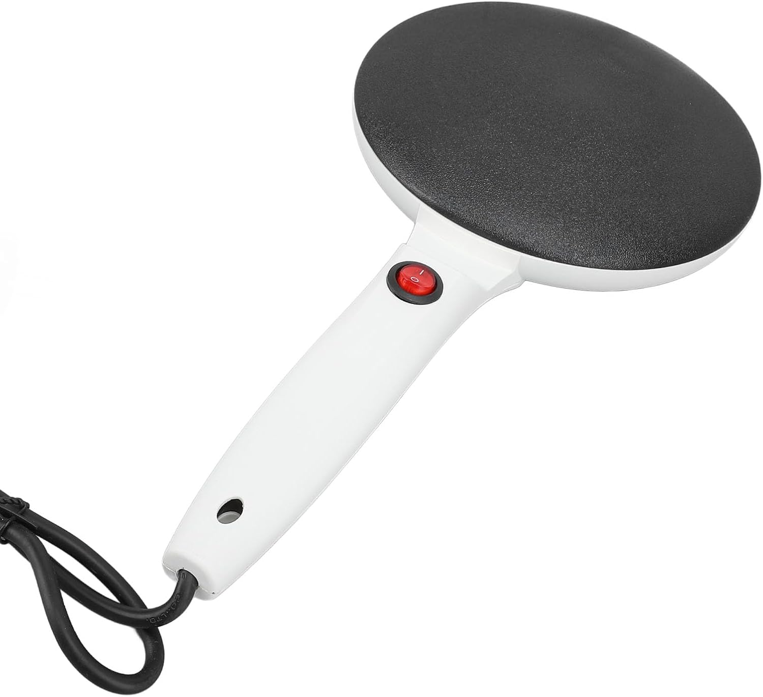 Electric Crepe Maker, Auto Temperature Control 8 Inch Even Heating Non Stick Coating Instant Crepe Maker White Base with Egg Whisk Tray