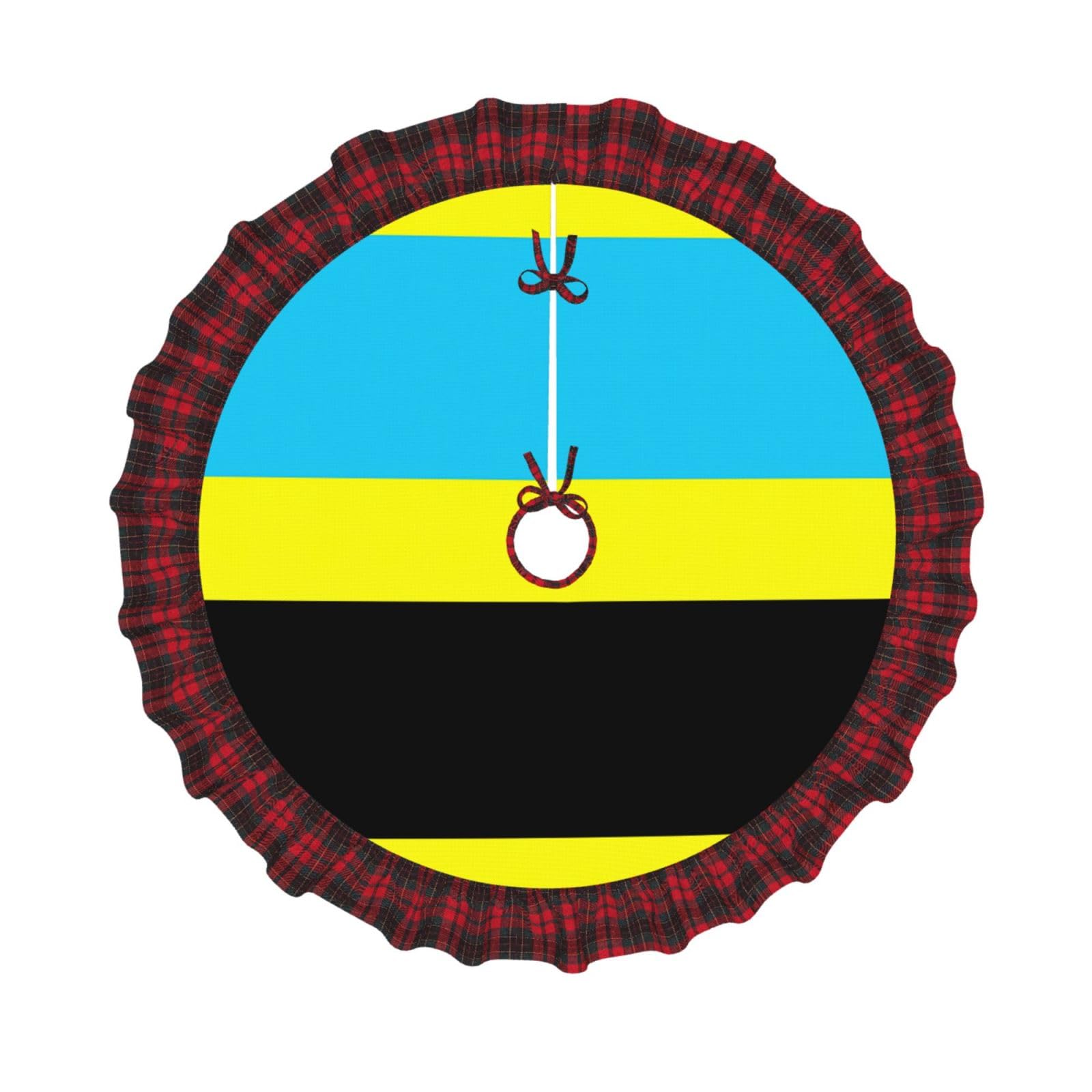 Jupe de sapin drapeau du sultanat de Burongan à bord écossais rouge et noir pour décoration festive