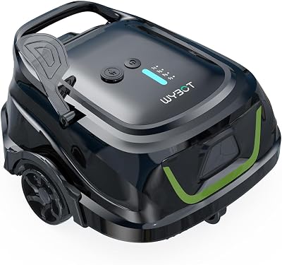 WYBOT A1p Robot Piscine Intelligent, Double Filtration, Autonomie 120 Min, Robot Piscine sans Fil Puissant pour Hors-Sol Et Plates, Élimine Débris, Stationnement Auto, Vert Olive