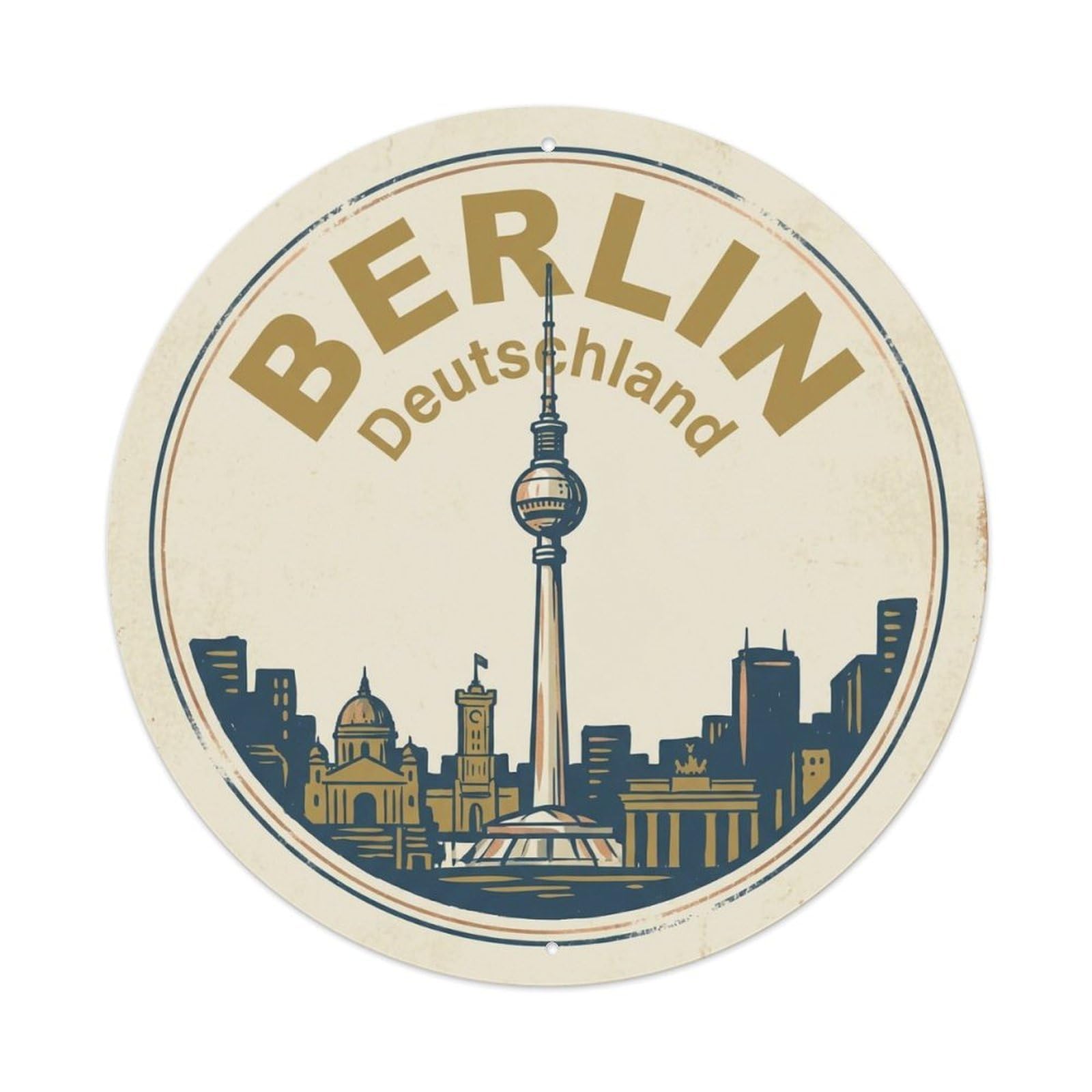 Vintage Travel Berlin Germany Keepsake Metal Tin Sign