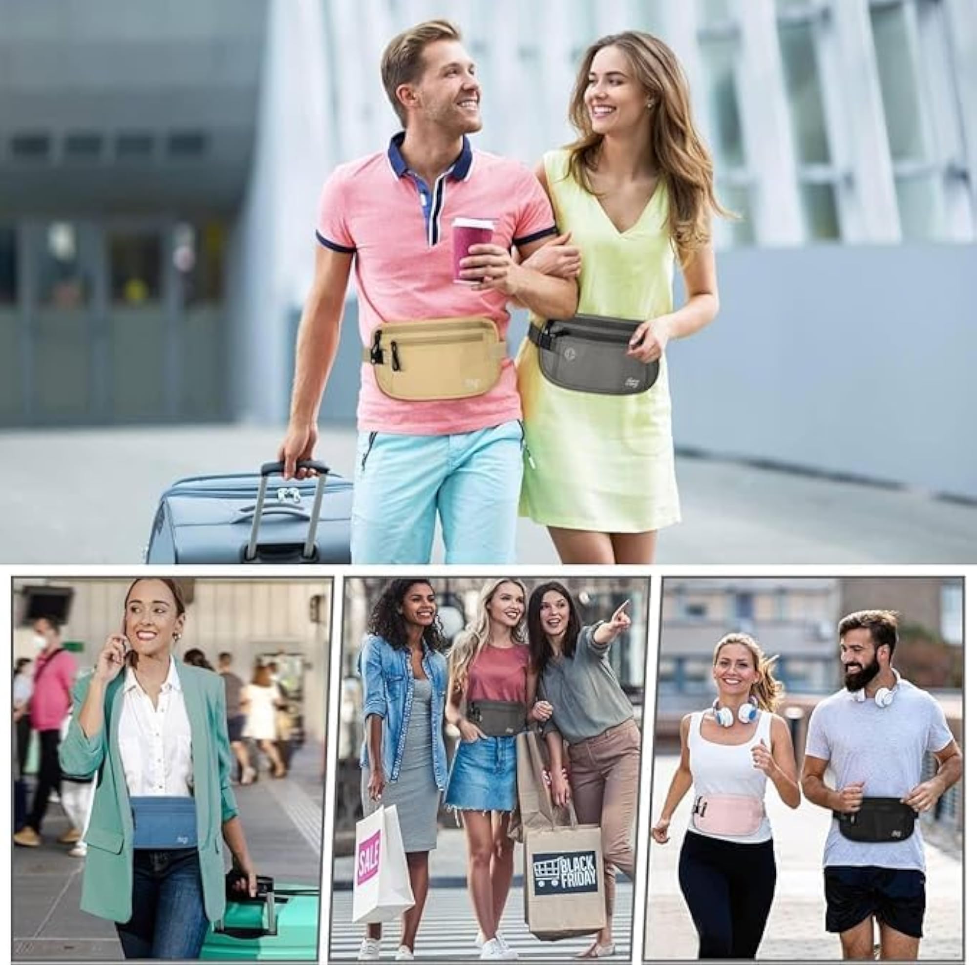 Undercover Hidden Waist Bag, RFID Blocking Travel Pouch