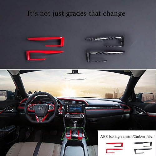 Miniatura 6 de XITER Panel de engranajes de fibra de carbono y plástico ABS, decoración de caja de cambios, accesorios para Honda 10th Civic 2016 2017 2018 2019