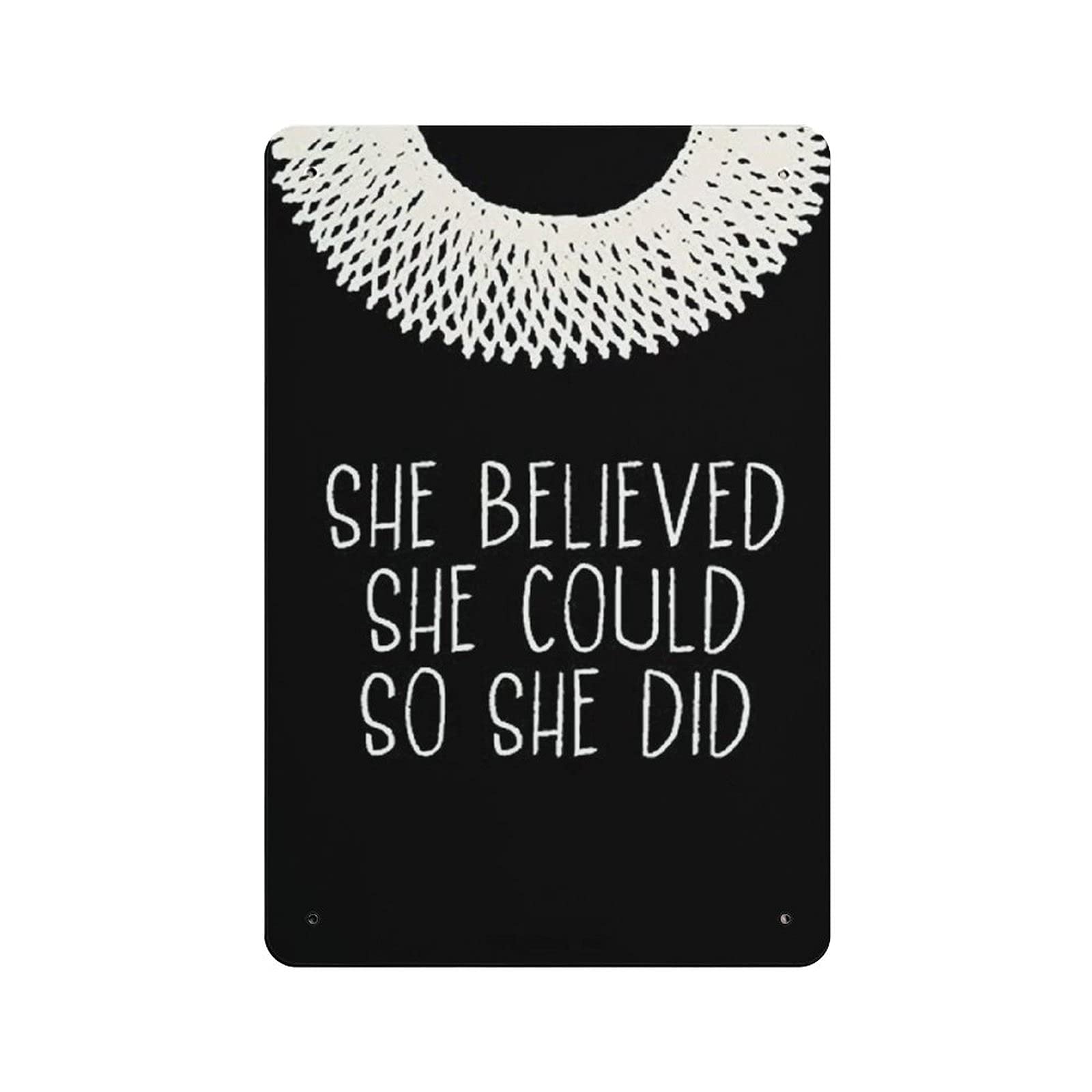Metal Tin Sign She Believed She Could So She Did Vintage Tin Poster Metal Sign Wall Decoration Country Kitchen Home Garage Decor 12"x8"
