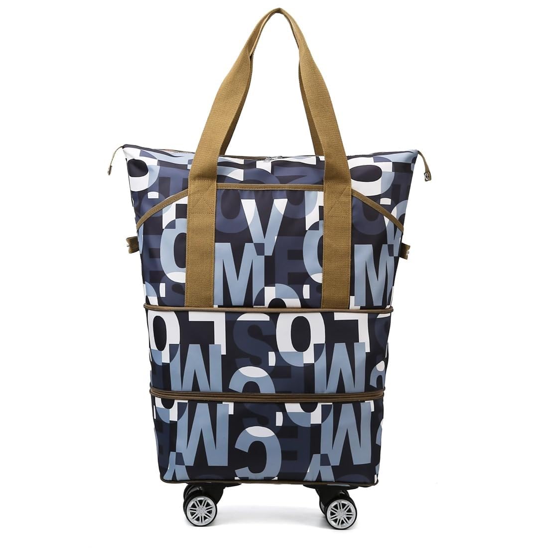 samrukzone SRZ Folding Travel Bag with Wheels, Rolling Duffle Bag with Detachable Wheel Foldable Trolley Bag Big Shopping Bag with Wheels (Big_LTR, Bag)-picture-38