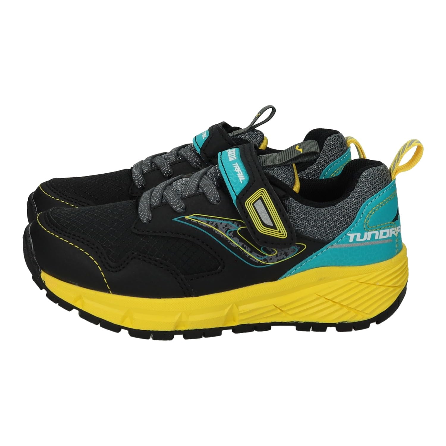 Joma JTUNS2501V Zapatillas Trail niño Tundra Cierre Adhesivo Cordones elásticos Negro Amarillo