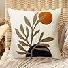 Merrycolor Boho Decorative Throw Pillow Covers 16x16 Tufted Mid Century Modern Throw Pillow Covers Abstract Leaf Pillow Cover Bohemian Aesthetic Boho Pillows for Couch Bed Sofa Living Room 1PC #5