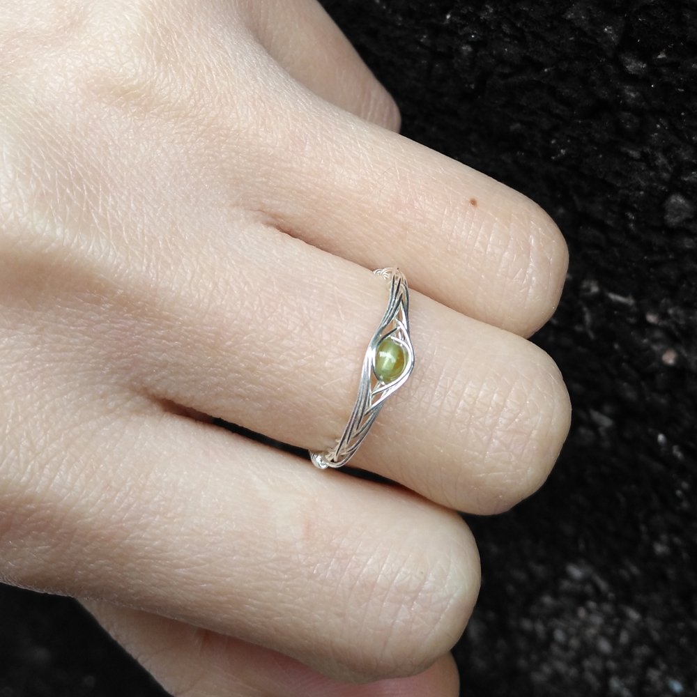 peridoto natural Anillo hecho a mano original de piedra semipreciosa de plata de ley 925 (9)