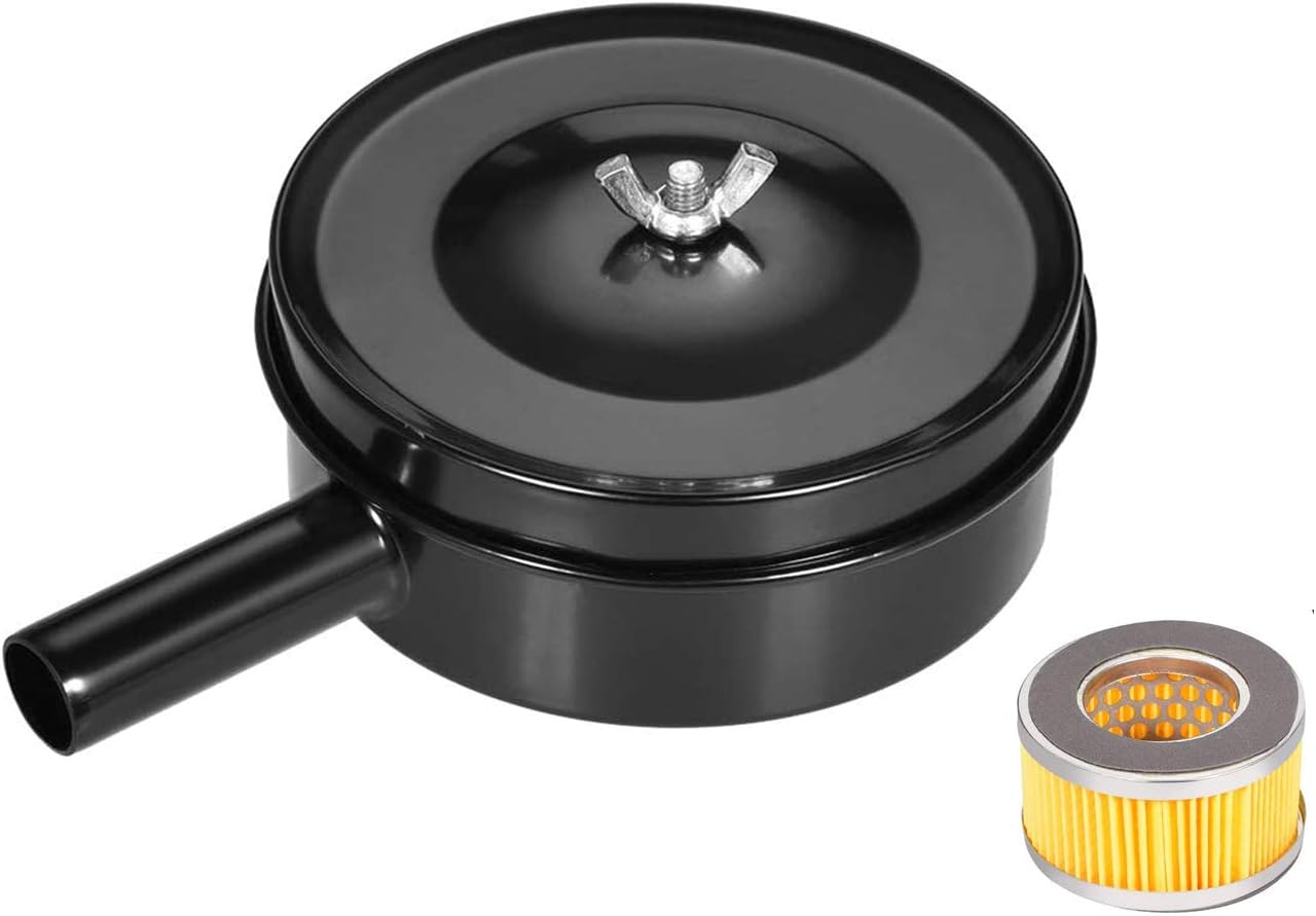 1/2" PT 20mm Thread Compressor Air Intake Filter Metal Silencer Noise Muffler with a Replacement Element