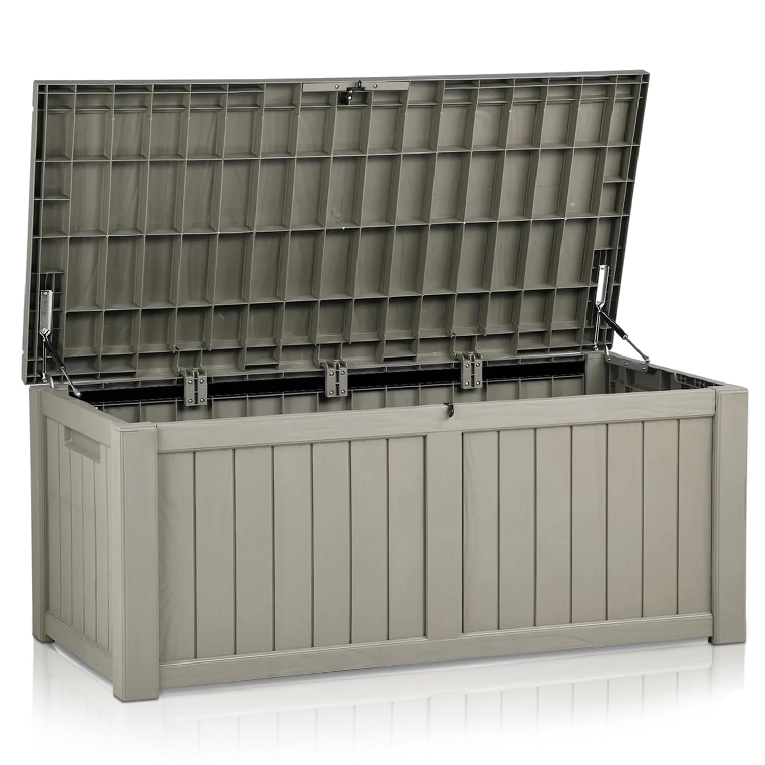 Grande boîte de rangement d'extérieur avec couvercle verrouillable – Résine ou polypropylène résistant aux intempéries – 118 L à 880 L – Coffre étanche pour terrasse, jardin, garage
