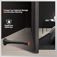 Vista 39 de Paquete de 6 topes de resorte para puerta, color blanco, 3-1/4 pulgadas, flexibles con puntas de parachoques de goma blanca