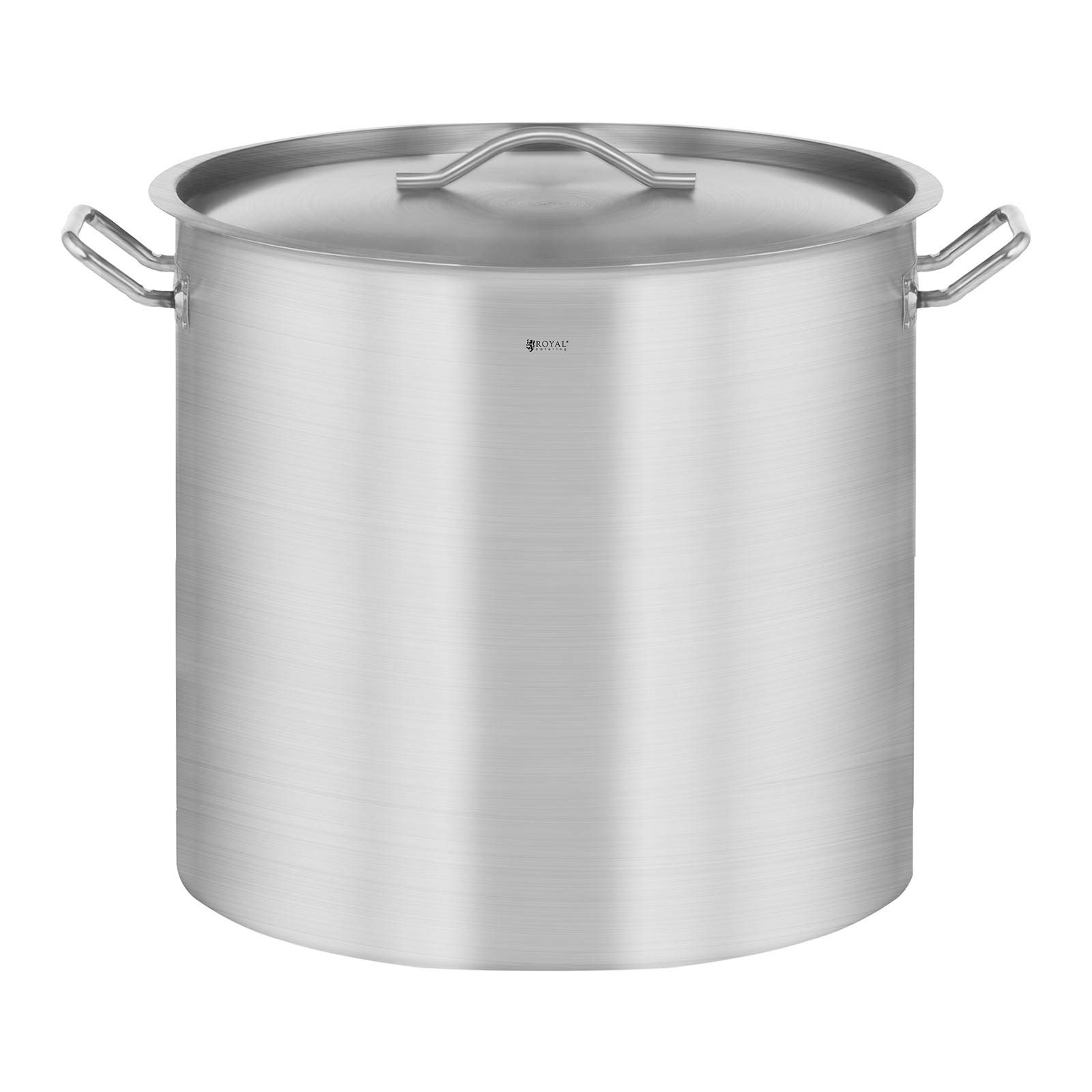 Royal Catering Casserole Induction Fond Rapporté Sandwich Triple (70 L, Ø 45 cm, Épaisseur du fond 5 mm, Acier inoxydable)