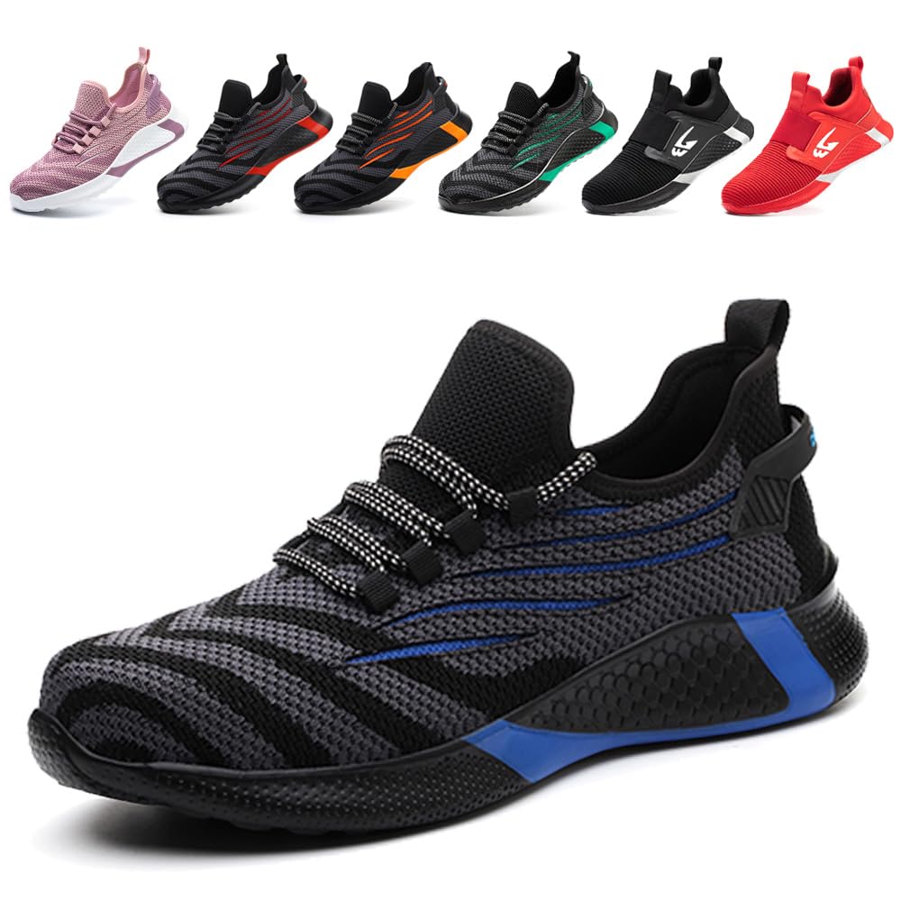 Zapatos de Seguridad para Hombre Ligeros Zapatos de Trabajo con Punta de Acero Zapatillas de Seguridad Mujer Transpirables Antideslizante