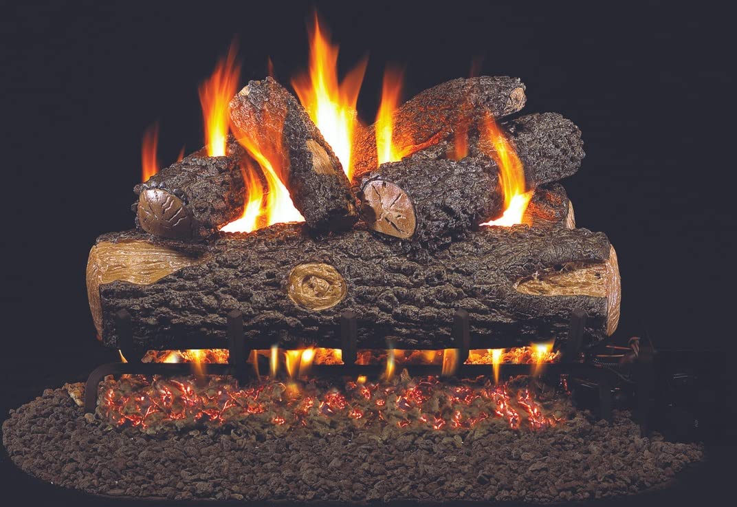 Amazon.com: Ceramic Gas Logs | Vented | Natural Gas Only | Peterson Real  Fyre | RH Peterson | with/Without Burner (Logs ONLY - NO Burner, Woodland  Oak 24 | WO-24) : Patio, Lawn u0026 Garden