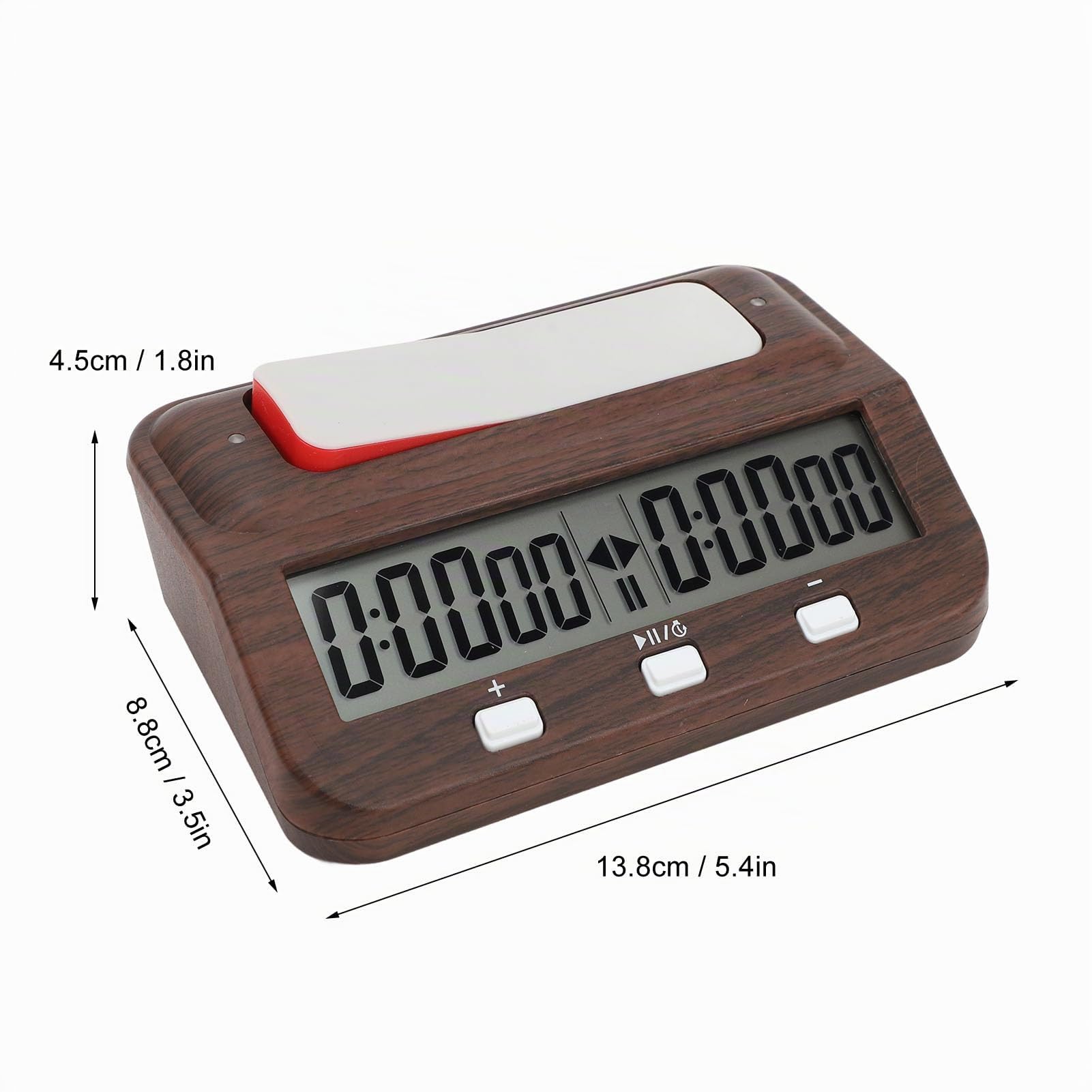 Horloge d'Échecs Numérique, Multifonction Portable avec Alarme Sonore Design Bois Élégant Minuteur Professionnel pour Tournois Jeux de Société Entraînement à Domicile Clubs