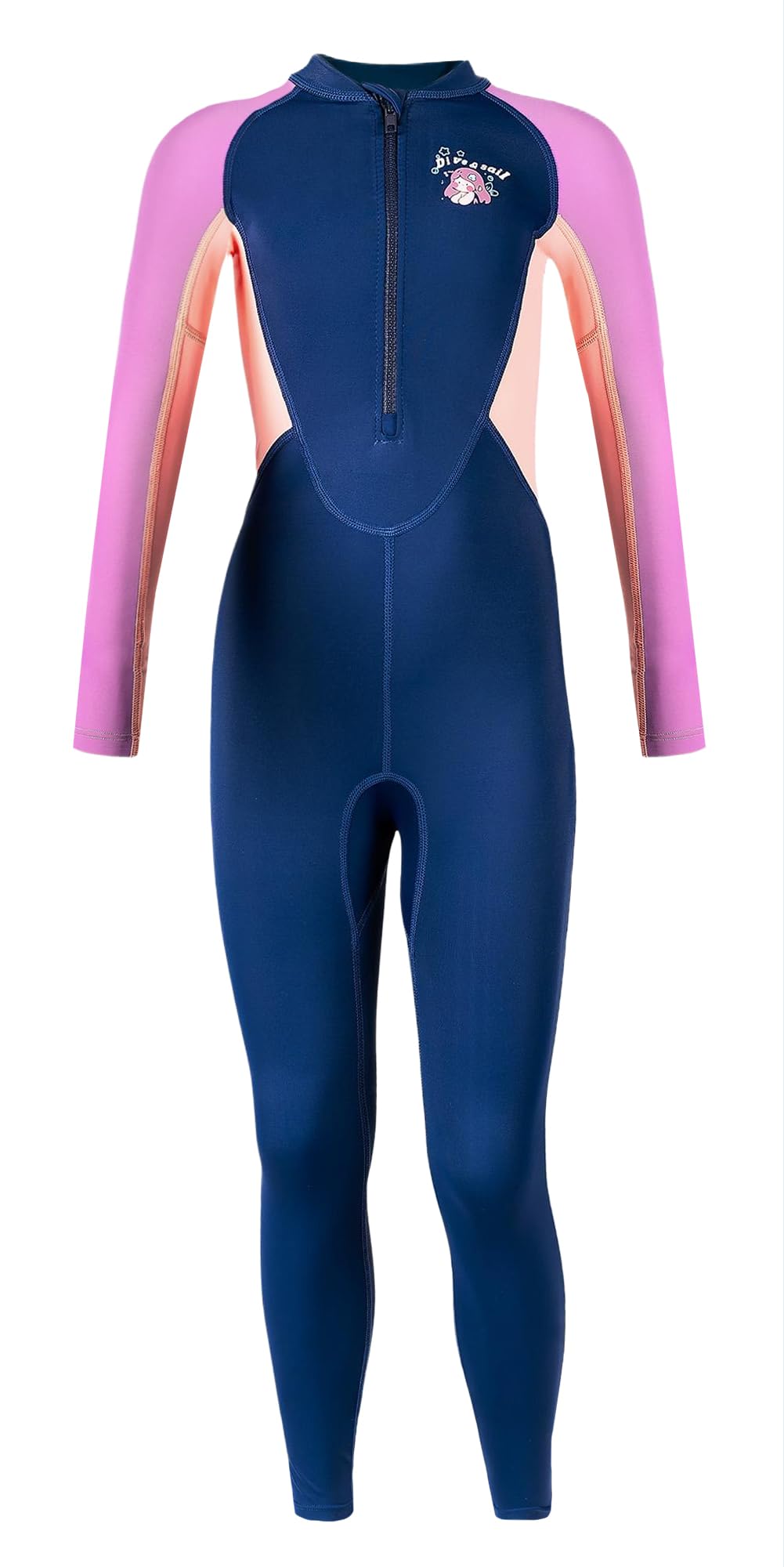 SEAUR Maillot de Bain 1 Pièce UPF 50+ Fille 2-14 Ans Combinaison de Bain Manches Longues Rashguards de Wakeboard Plage Surf Protection Solaire