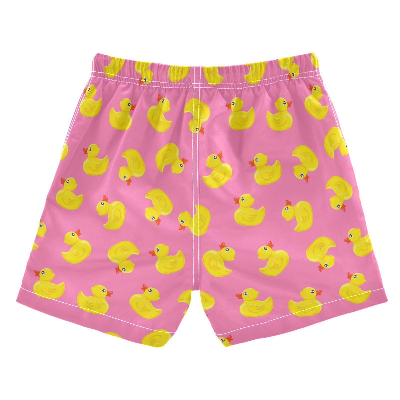Yellow Duck Boys Swim Trunks Summer Drawstring Toddler Pink Swim Board Shorts Boys Bathing Suit Beach Vacation S