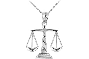 925 Sterling Silver Scales of Justice Pendant Necklace