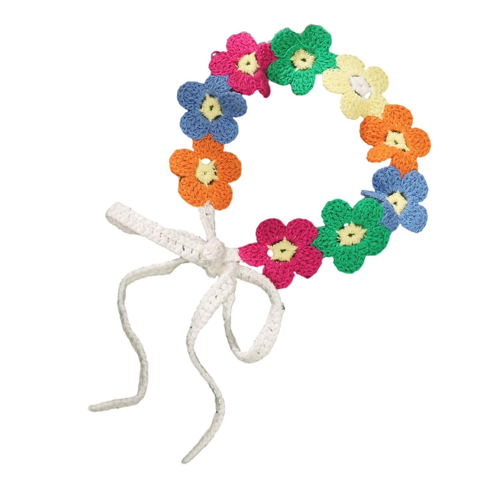 Fentency French Country Cottagecore Knitted Floral Headband Knitted Bandana For Women Beach Travel Hair Accessories