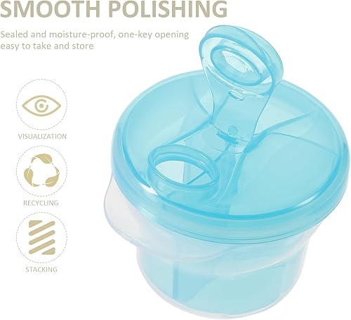 Miniatura 5 de Healifty Caja de 3 piezas Contenedor de almacenamiento de aperitivos, contenedor de almacenamiento de leche, dispensador de fórmula portátil,